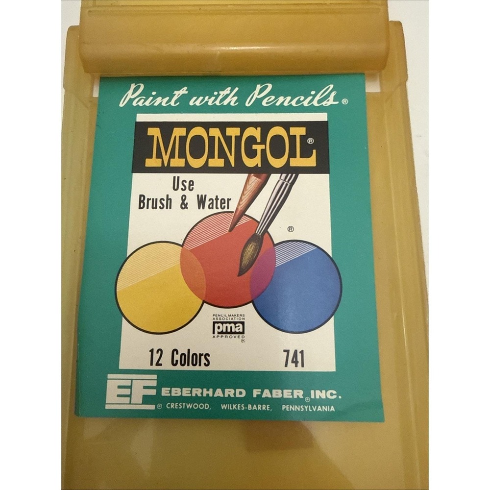 Vintage Eberhard Faber Mongol 741 Paint With Pencils 12 Colors Only One Used - Picture 3 of 9